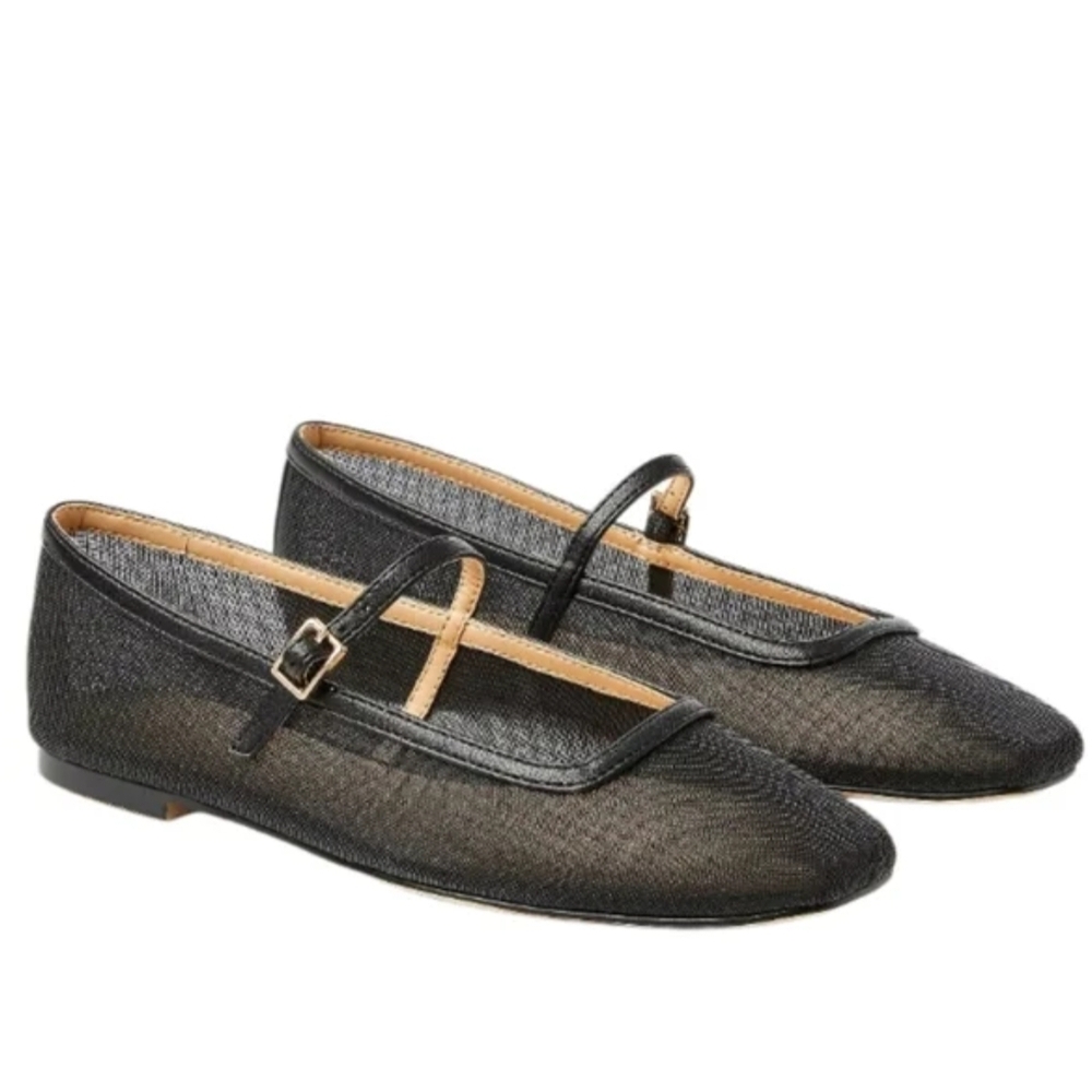 Mesh Mary Jane Flats Black W7 Loft
